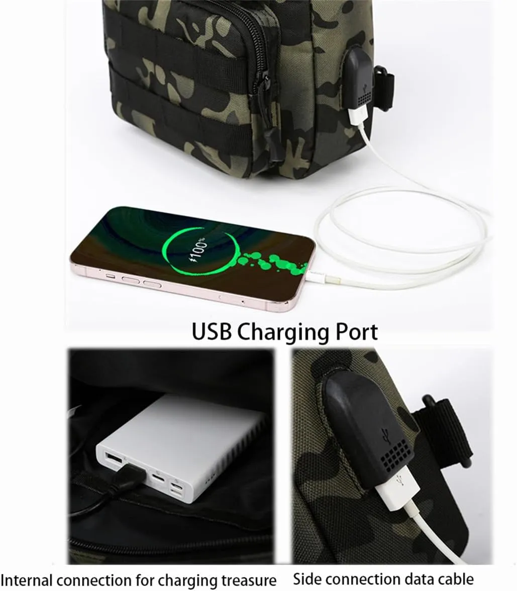 Waterproof Fly Fishing Sling Pack, Waterproof Fishing Tackle Bag Backpack Oxford Cloth Chest Shoulder (khaki)