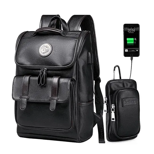 Waterproof Leather Backpack for Man