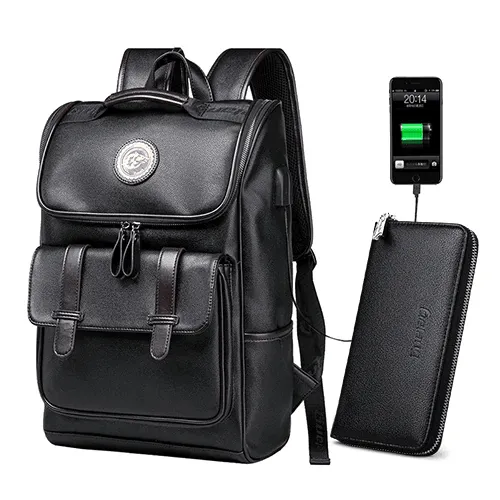Waterproof Leather Backpack for Man