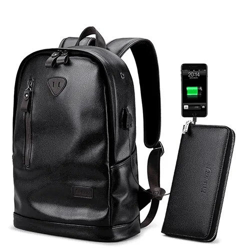 Waterproof Leather Backpack for Man