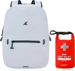 Waterproof Preparedness Pack, IP68 Submersible Airtight Backpack and Waterproof Marine First Aid Kit for Boating, Fishing, Kayaking (Fogland Lite 15L Fog White)