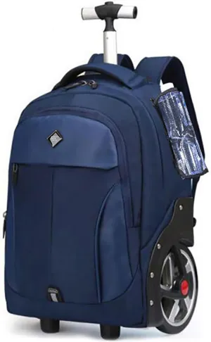 Waterproof Rolling Backpack, Backpack with Wheels for Business and Travel Commuter, Carry on Backpack with Laptop Compartment for Women and Men Adult (Blue, 20inch)