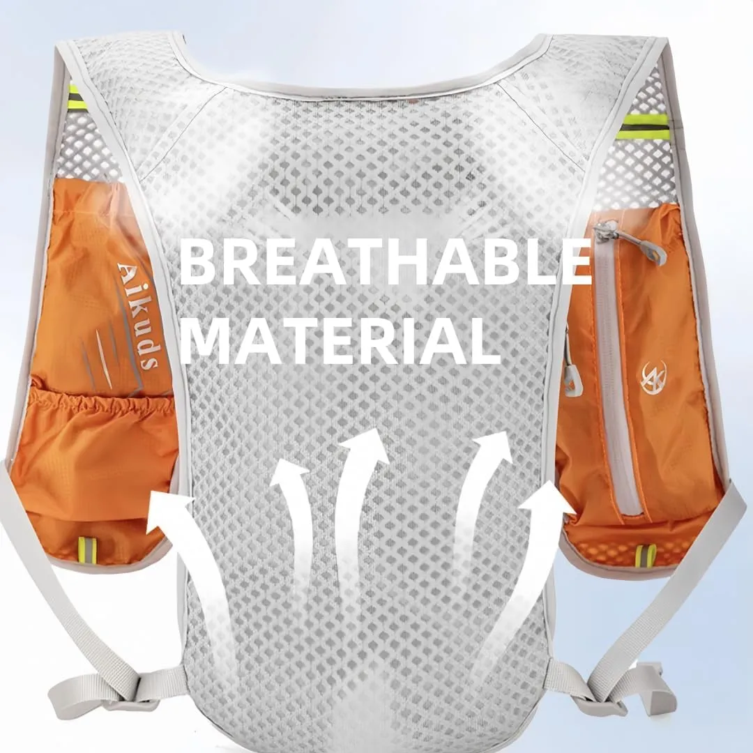Waterproof Sports Backpack with Bladder for Trail Running, Cycling, Marathon, Outdoor Hiking, and Mountaineering (Grey)