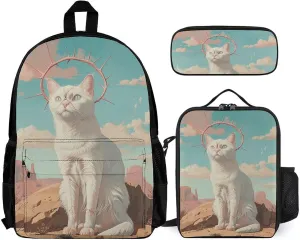 Wearing A Crown of Thorns Backpack Sets Travel Laptop Backpack with Insulated Lunch Bag Pencil Case Casual Daypack