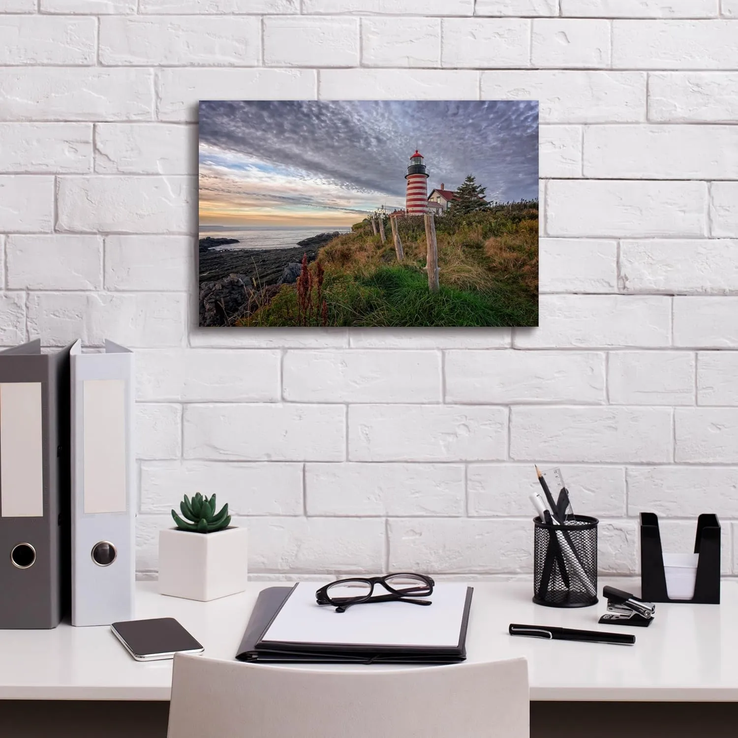 'West Quoddy Head Light Station' by Rick Berk Canvas Wall Art, 18" x 12"