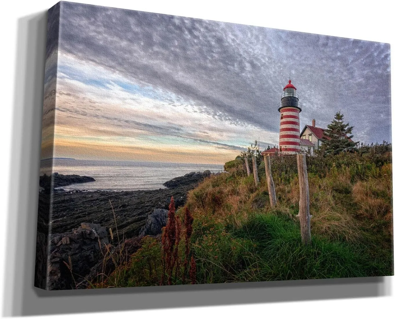 'West Quoddy Head Light Station' by Rick Berk Canvas Wall Art, 18" x 12"