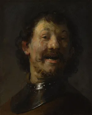 WGZGEFLEB Classical Paintings Pictures Classic Pictures The laughing man.oil on copper on by Rembrandt van Rijn Famous Painting for Home Decor 60x90cm