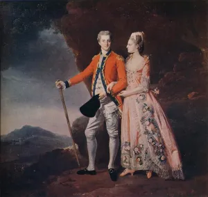WGZGEFLEB Classical Pictures Printed Poster Artwork Couple in a Mountain Landscape by Johan Zoffany Graffiti Art Poster for Home Decor 60x90cm