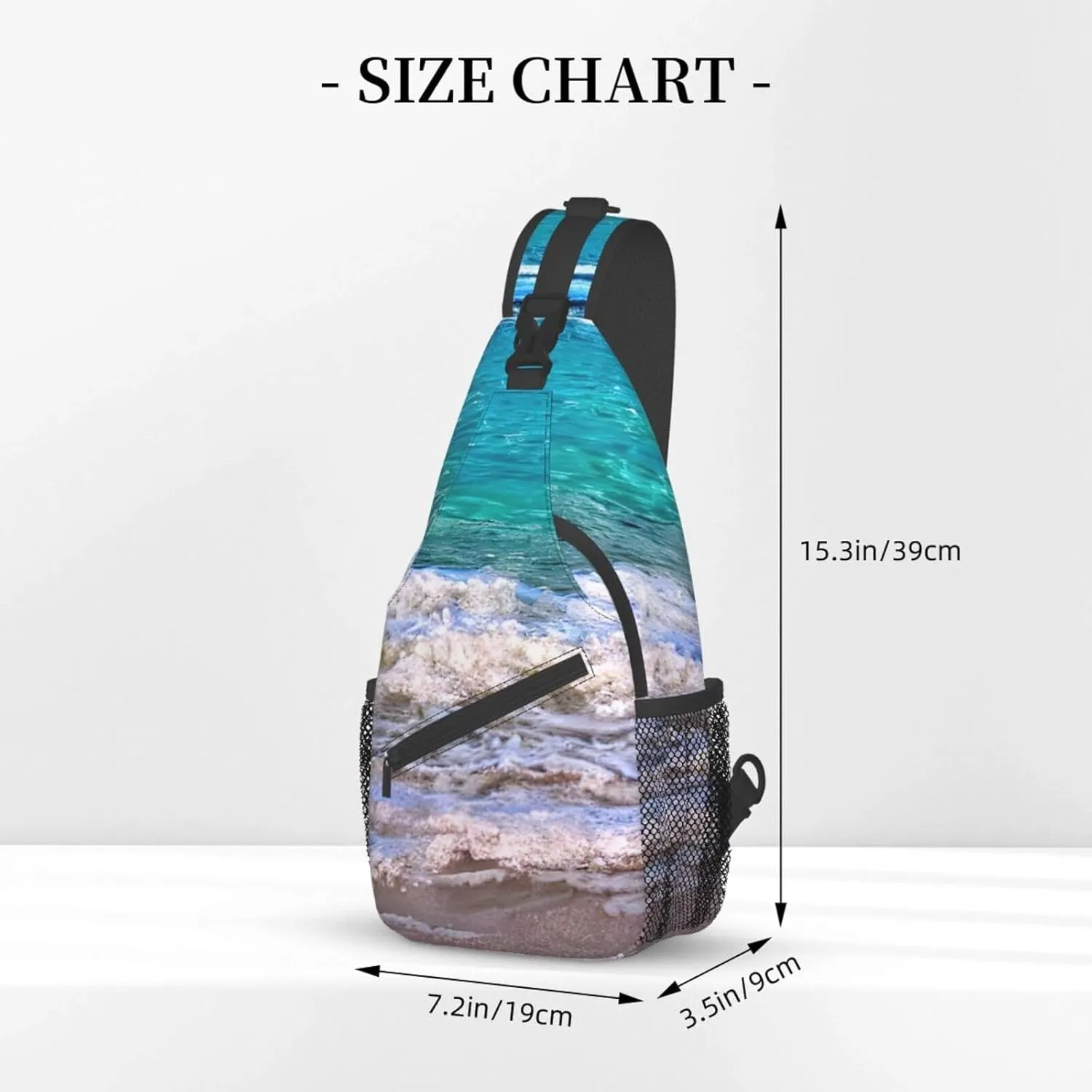 White Beach Tropical Sea High Storage Capacity Chest Bag Diagonally Sling Backpack Crossbody Shoulder Bag For Men Women