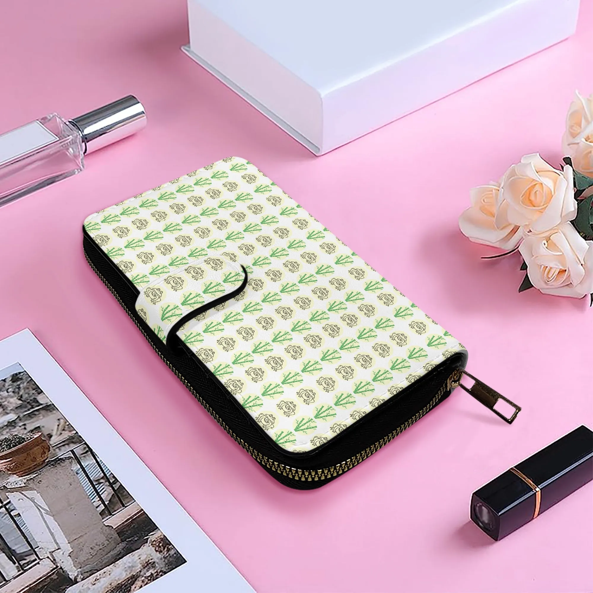 White Fengshui Money Frog Long Flap Wallet