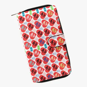 White Fengshui Turtle & Crane Long Flap Wallet