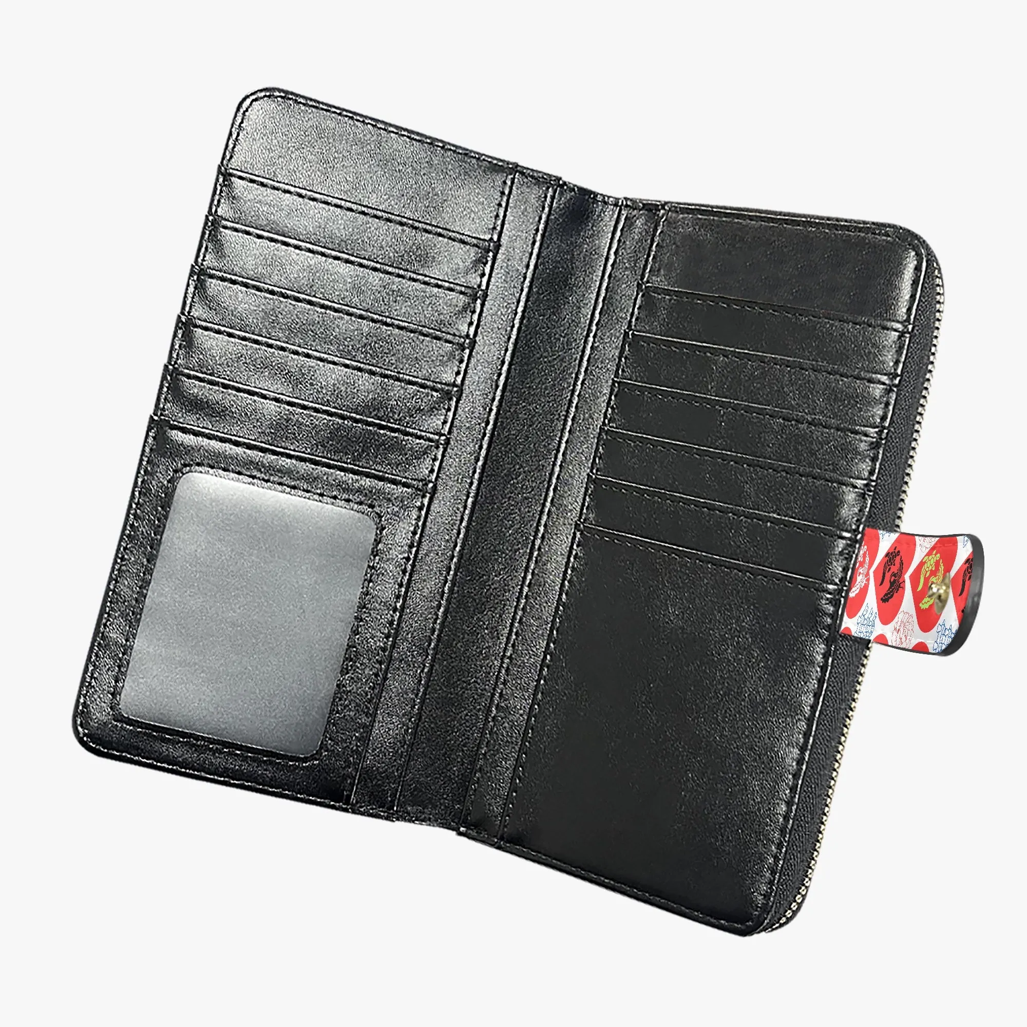 White Fengshui Turtle & Crane Long Flap Wallet