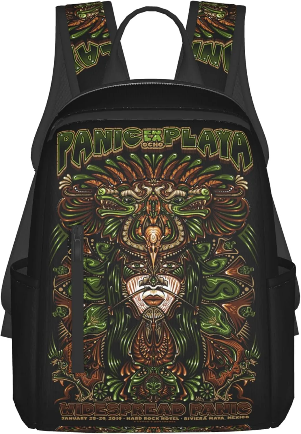 Widespread Music Panic Stylish Backpack Multi-functional and Lightweight Bag Travel Outdoor Activities Adjustable Shoulder Straps Daypacks, Black