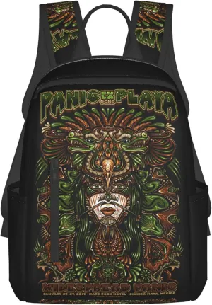 Widespread Music Panic Stylish Backpack Multi-functional and Lightweight Bag Travel Outdoor Activities Adjustable Shoulder Straps Daypacks, Black
