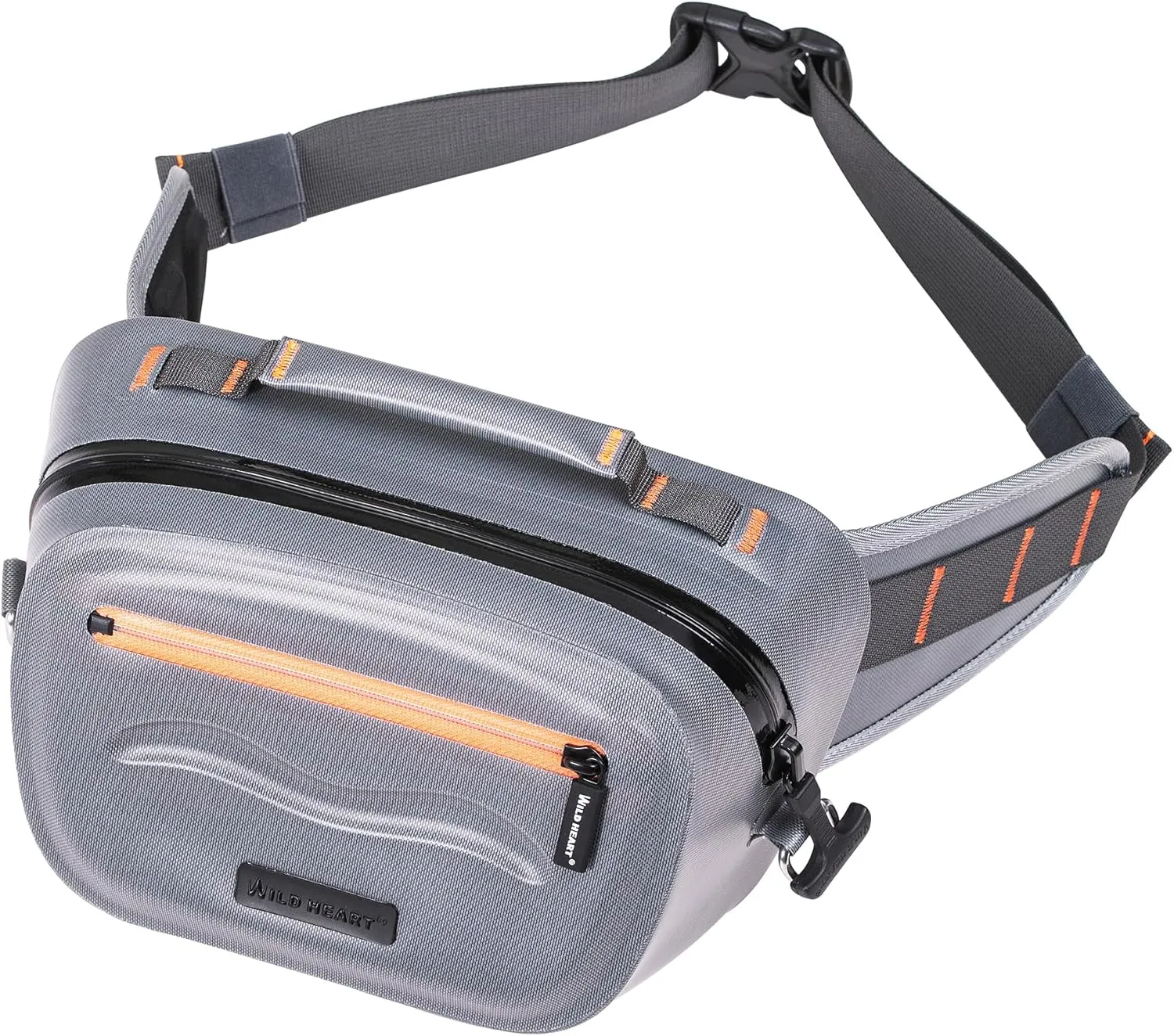 WILD HEART Airtight Waterproof Waist Bag Luya Bag 3D Dimension Shape Case 3.6L TPU Material for Outdoor Kayaking, Rafting, Boating, Swimming, Camping, Hiking, Beach, Fishing (Grey)