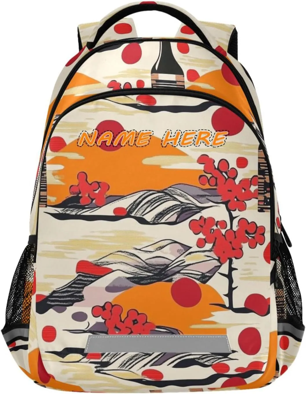 Wine Japanese Style customized name kids backpack with big personalized name tag books bag for 5th grade school boys girls bolso escolar para adolecente reflective stripes sturdy zippers