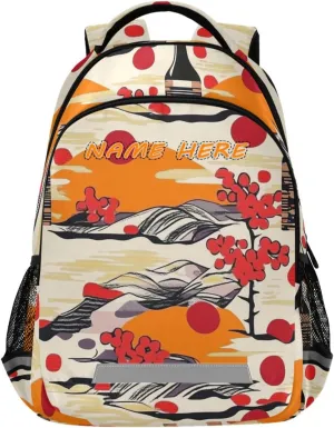 Wine Japanese Style customized name kids backpack with big personalized name tag books bag for 5th grade school boys girls bolso escolar para adolecente reflective stripes sturdy zippers
