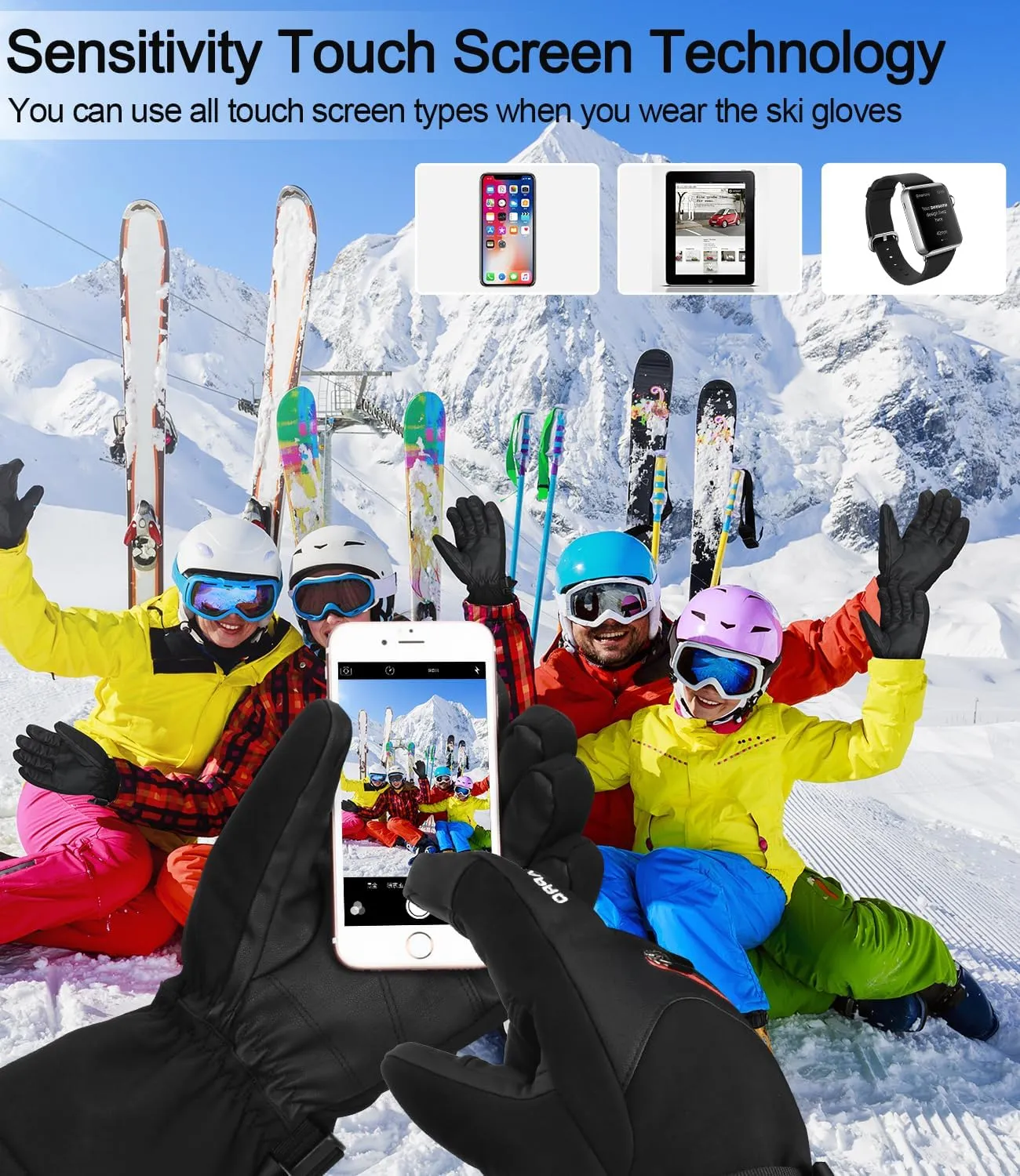 Winter Gloves for Men & Women - Snowboard & Ski Gloves, Waterproof & Insulated, Windproof for Cold Weather
