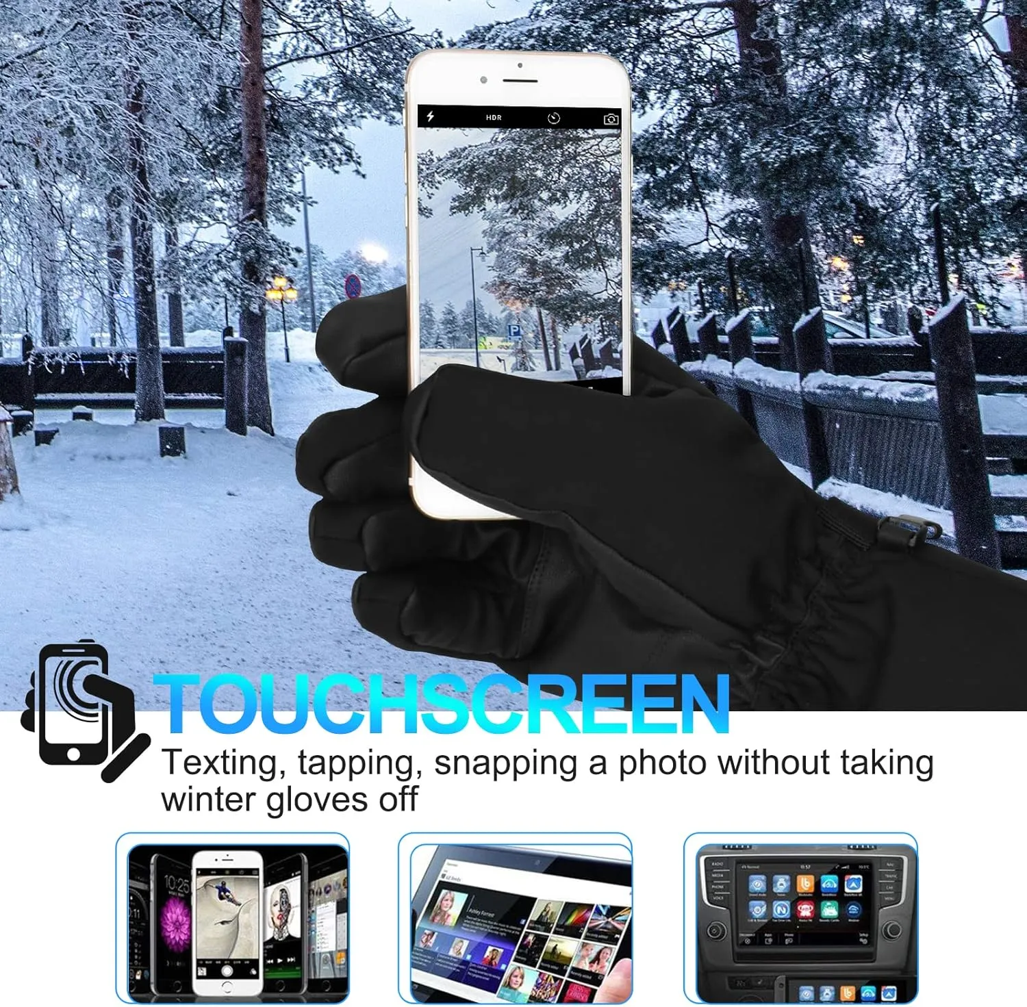 Winter Gloves for Men & Women - Snowboard & Ski Gloves, Waterproof & Insulated, Windproof for Cold Weather