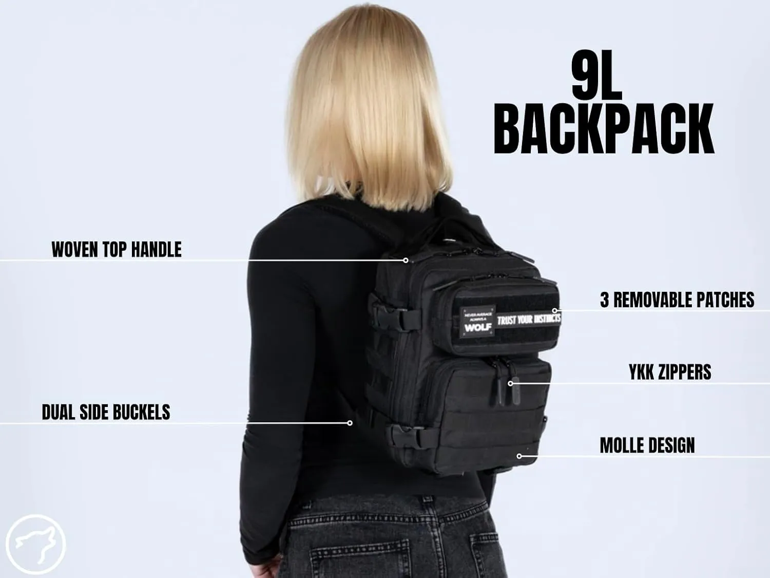 WOLFpak 9L Backpack Mini (Alpha Black)