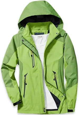 Women Outdoor Hiking Rain Coat Windbreaker Waterproof Hooded Camping Climbing Trekking Jacket