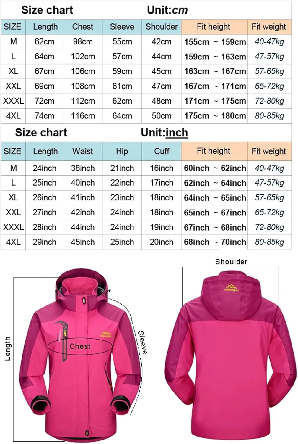 Women Outdoor Sports Coats Camping Climbing Trekking Windbreaker Travel Waterproof Hiking Jacket