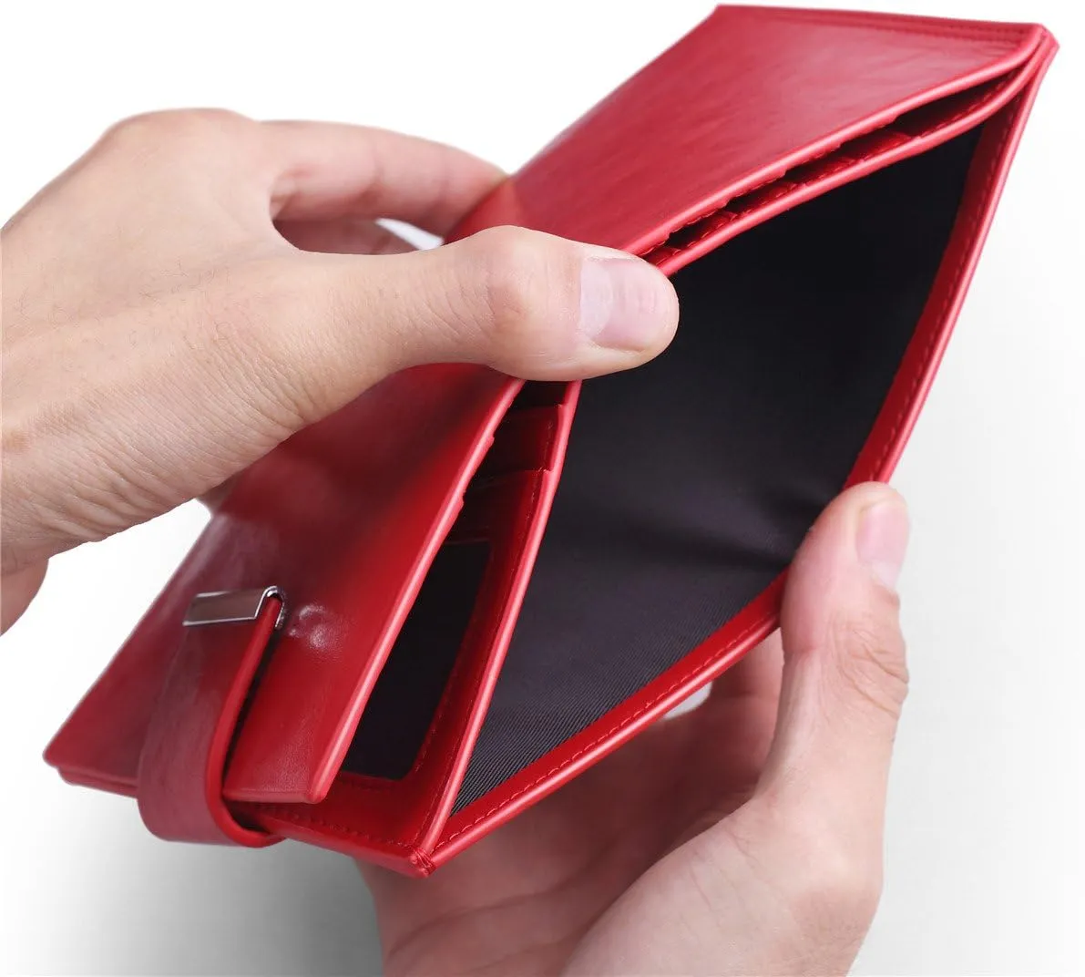 Women's Genuine Leather Credit Card Holder RFID Long Zipper Purse Wallet