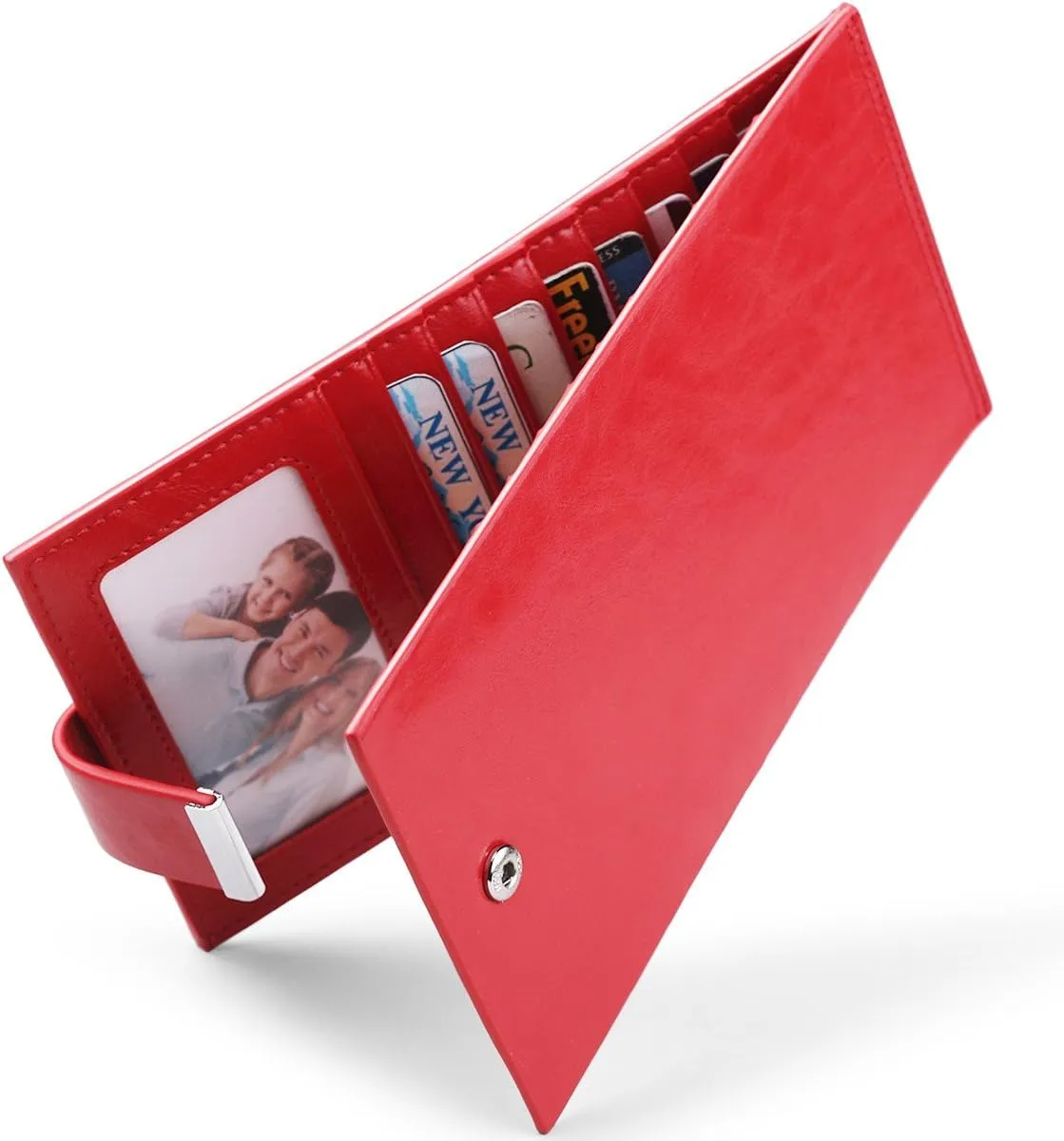 Women's Genuine Leather Credit Card Holder RFID Long Zipper Purse Wallet