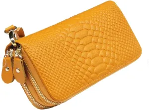 Women's purse Women's long multi-functional double zipper hand purse