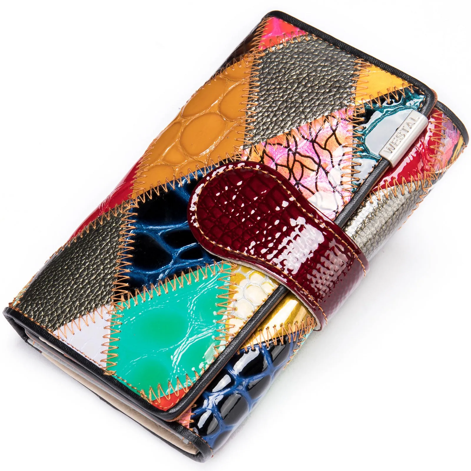 Women's wallet long leather zipper Bohemia elegant