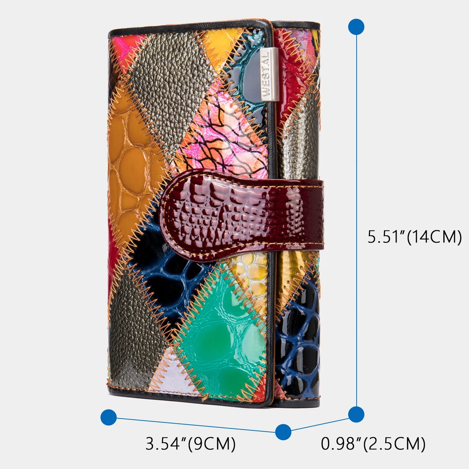 Women's wallet long leather zipper Bohemia elegant