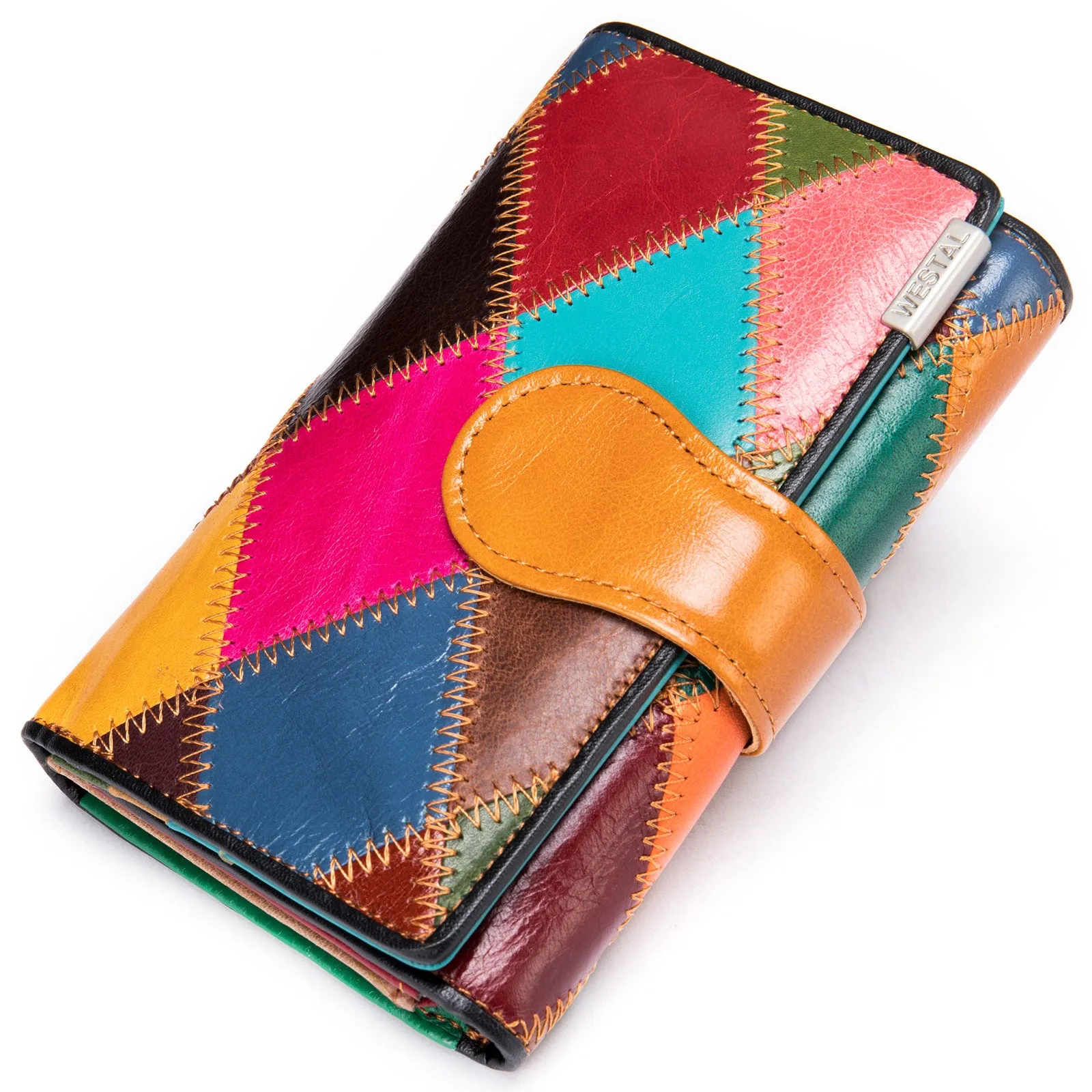 Women's wallet long leather zipper Bohemia elegant