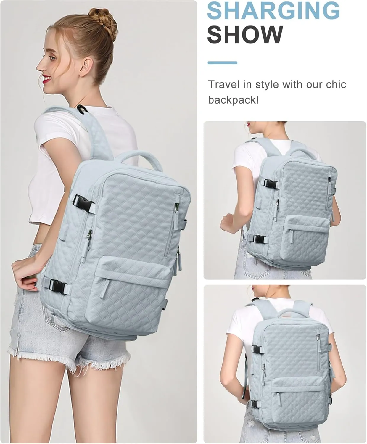 WONHOX Large Travel Backpack Carry on Flight Approved Laptop Work Business Backpack for Women Men Mochila de Viaje