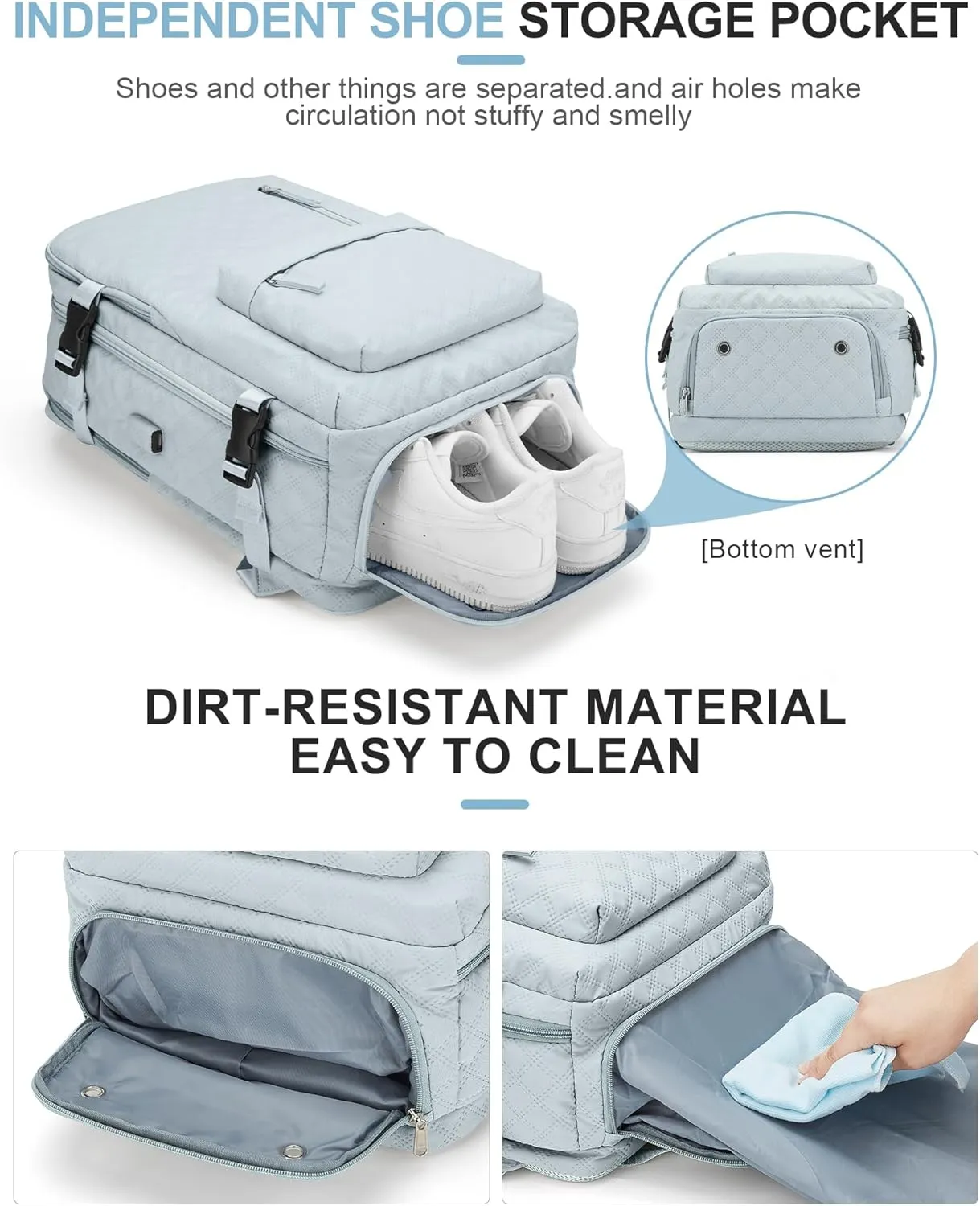 WONHOX Large Travel Backpack Carry on Flight Approved Laptop Work Business Backpack for Women Men Mochila de Viaje
