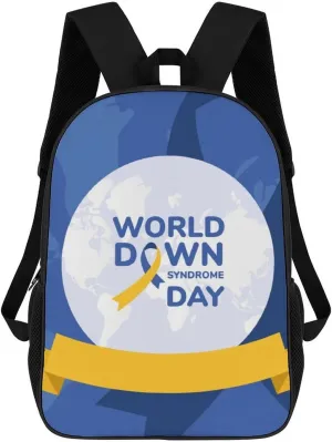 World Down Syndrome Awareness Day Backpack for Worker Business Hiking Travel Bag Shoulders Bag