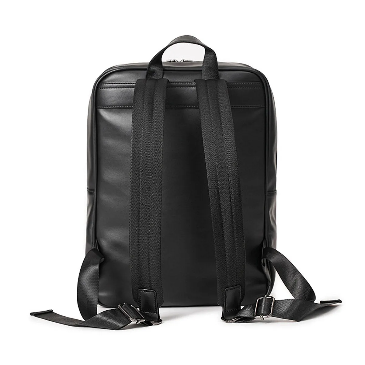 Woven Leather Backpack with Laptop Compartment