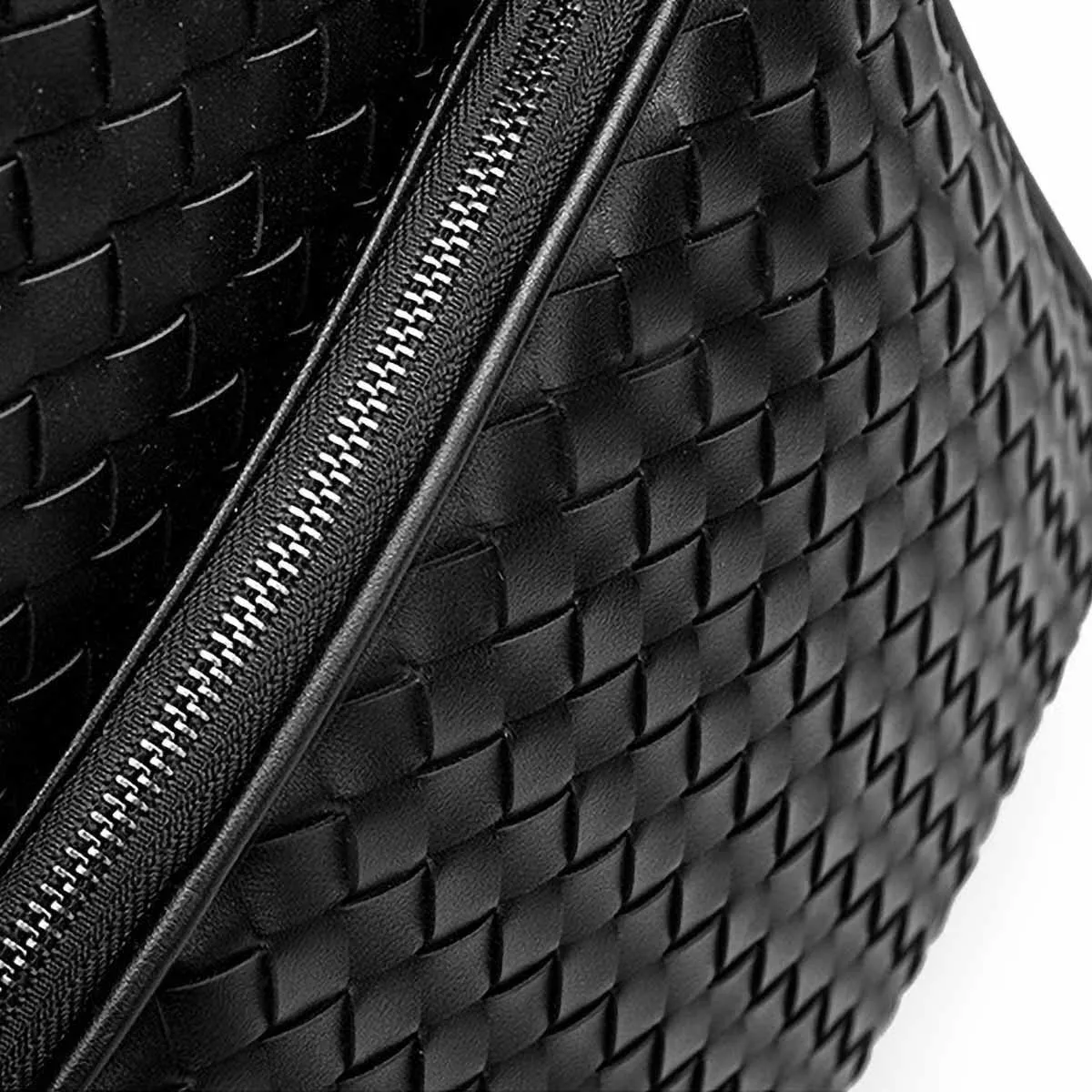 Woven Leather Backpack with Laptop Compartment