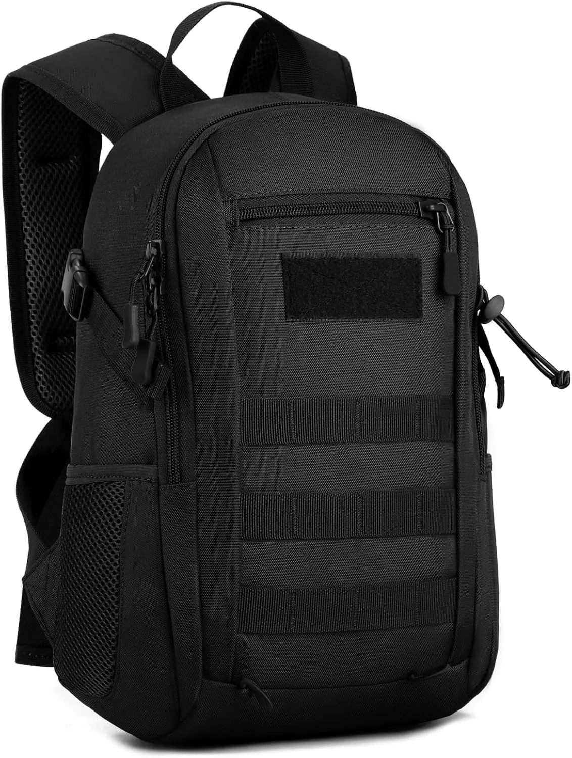Wowelife Small Tactical Backpack for Men, Mini Tactical Backpack 10L Kids, Small Military Day Pack, Molle Bag Black for Men for Hunting Camping Trekking Travel, Black