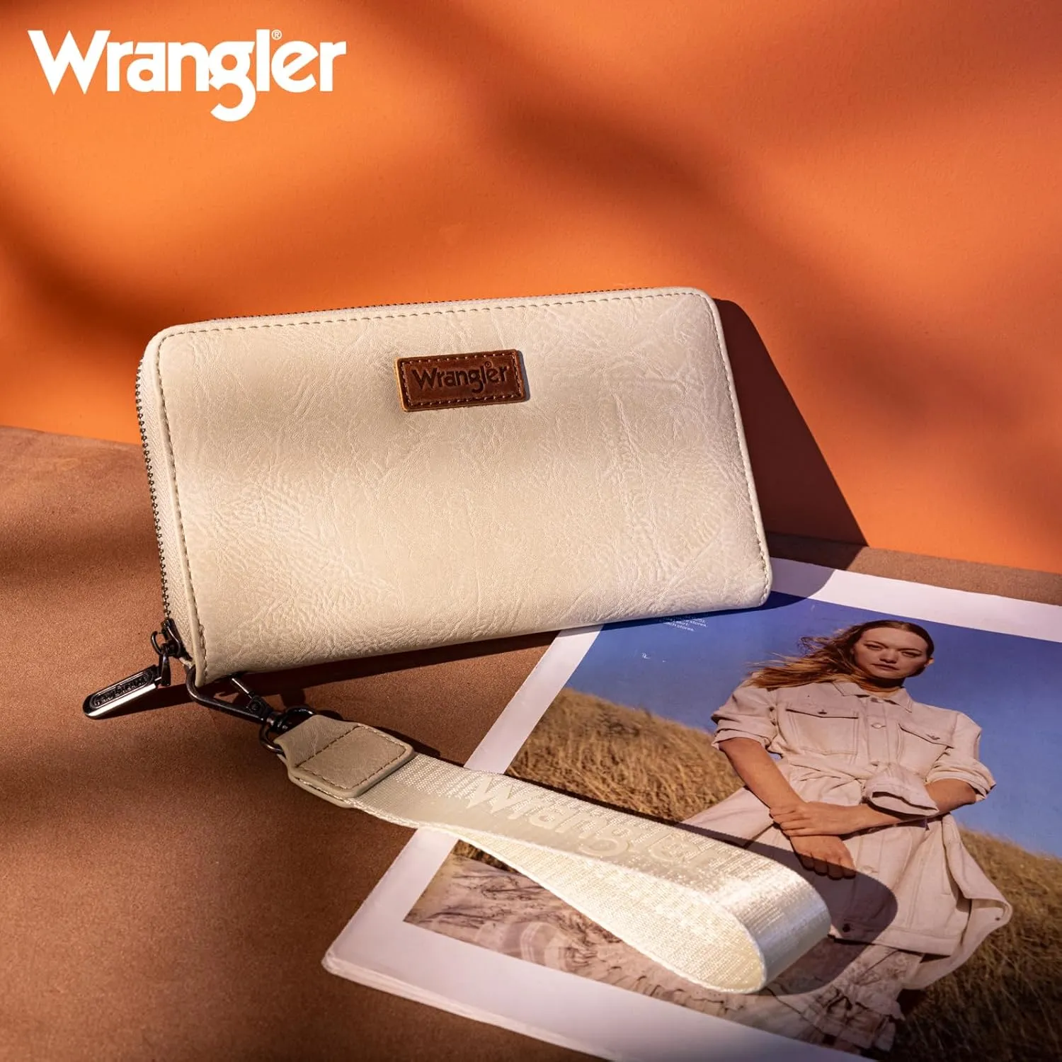 Wrangler Womens Wallet Wristlet Long Purse Designer Clutch Large Capacity Credit Card Holder for Women Men