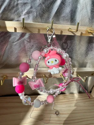 Wristlet with Keychain-Cutesy My Bunny Candy Wrappers