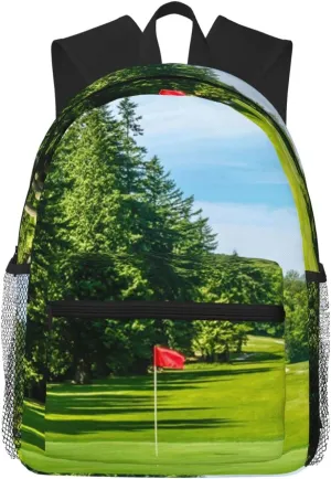 Wurton Golf Course Lawn Print Multipurpose Casual Bag With Fashionable Travel,Work Outdoor Activities Backpack