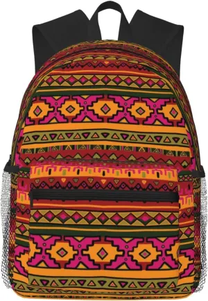Wurton Mexican Folk Art Boho Print Multipurpose Casual Bag With Fashionable Travel,Work Outdoor Activities Backpack