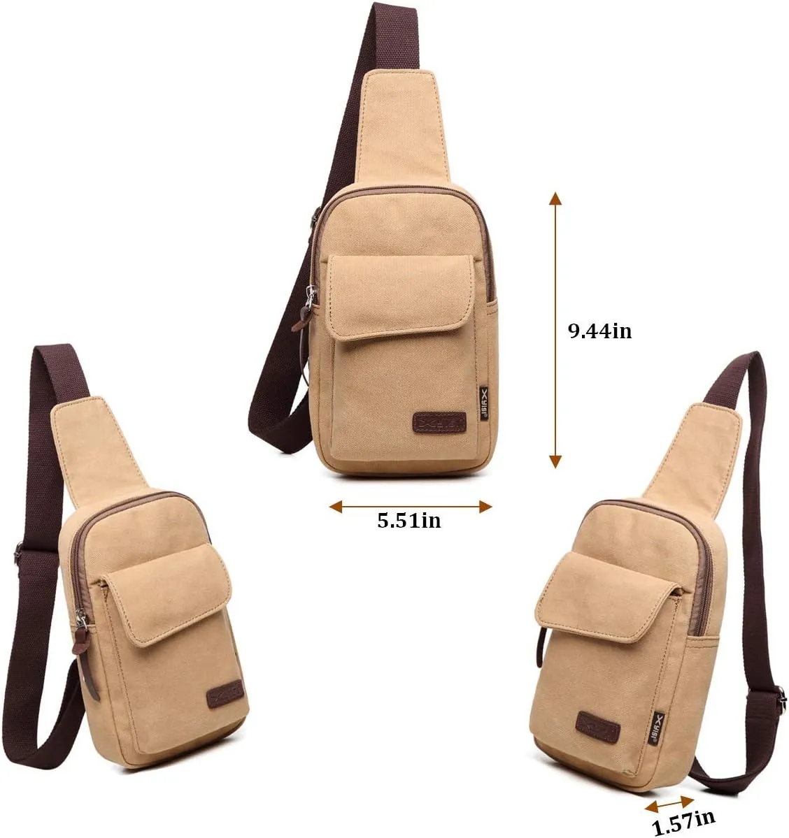 Wxnow Canvas Sling Bag Crossbody Backpack for Women & Men Chest Bag