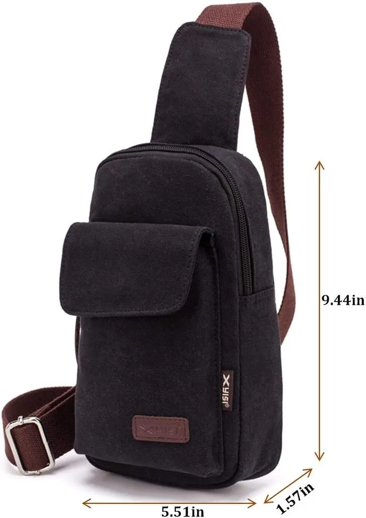 Wxnow Canvas Sling Bag Crossbody Backpack for Women & Men Chest Bag