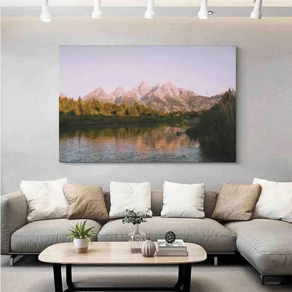 YAAXINB Mountain Range Sunrise Print, Landscape Photography, Nature Wall Art, Home Decor, Grand Tetons Wall Art ，big canvas wall art， for Home Decor，12x16inch