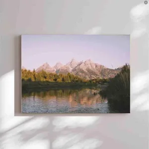 YAAXINB Mountain Range Sunrise Print, Landscape Photography, Nature Wall Art, Home Decor, Grand Tetons Wall Art ，big canvas wall art， for Home Decor，12x16inch