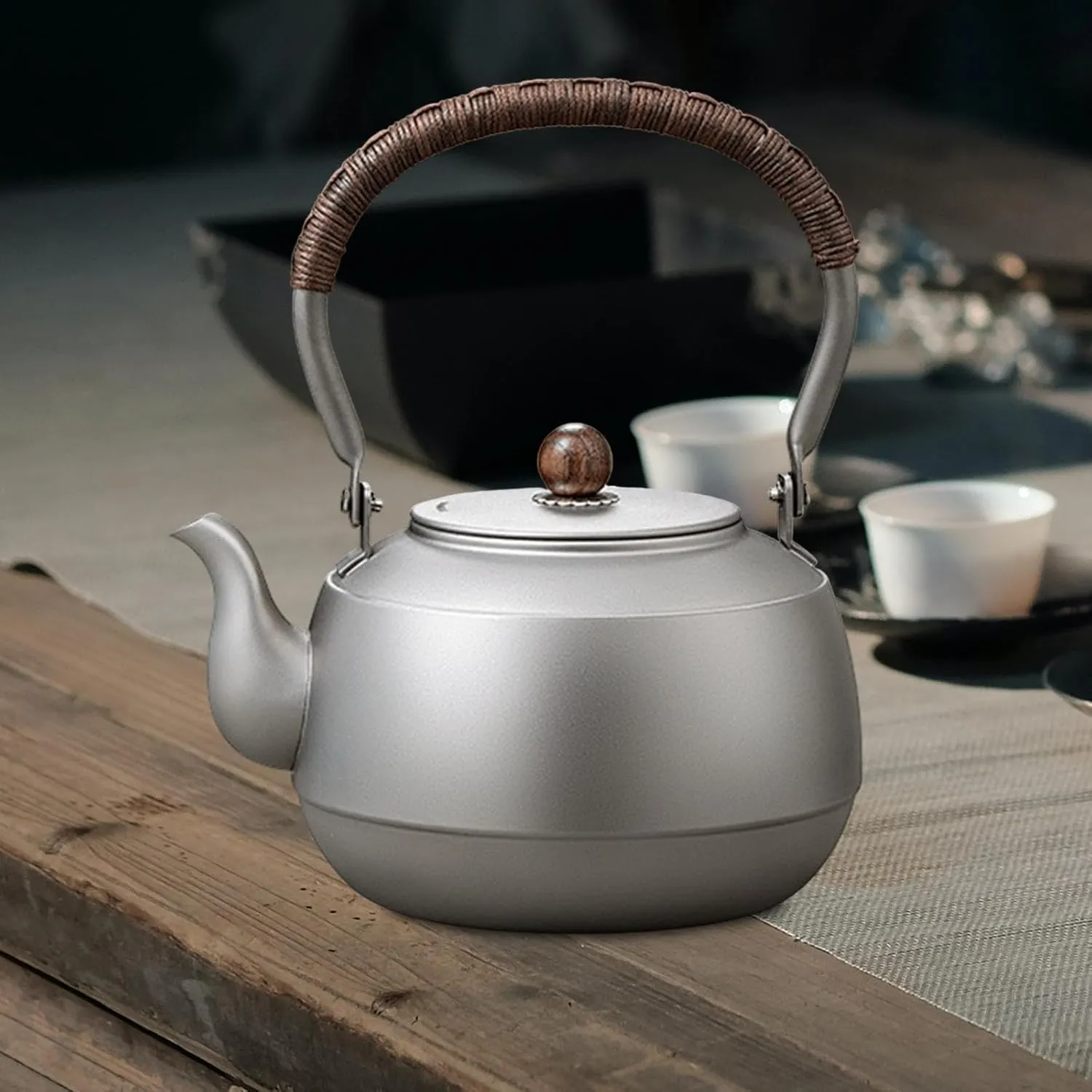 Yajuyi Camping Kettle Titanium Water Pot for Boiling Water, Drinkware Tea Pot Tea Kettle for Climbing Camping Traveling Fishing