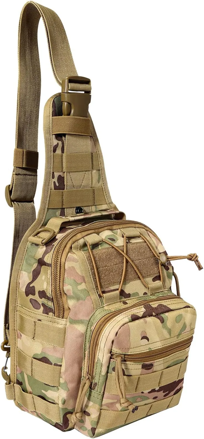 YAKEDA Tactical EDC Backpack Military Sling Backpack Shoulder Bag for Travel,Outdoor,Hiking, (CP) 10.24 * 8.27 * 4.33 inches
