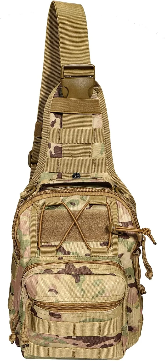 YAKEDA Tactical EDC Backpack Military Sling Backpack Shoulder Bag for Travel,Outdoor,Hiking, (CP) 10.24 * 8.27 * 4.33 inches