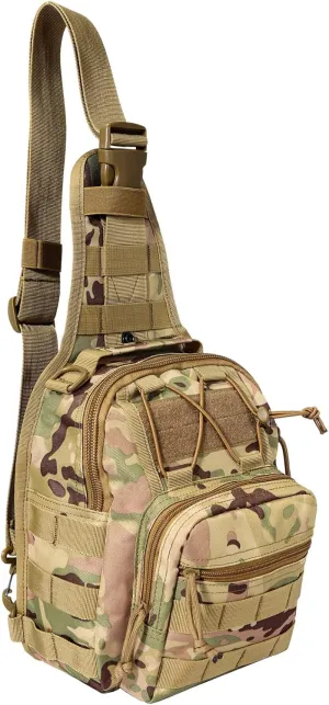YAKEDA Tactical EDC Backpack Military Sling Backpack Shoulder Bag for Travel,Outdoor,Hiking, (CP) 10.24 * 8.27 * 4.33 inches
